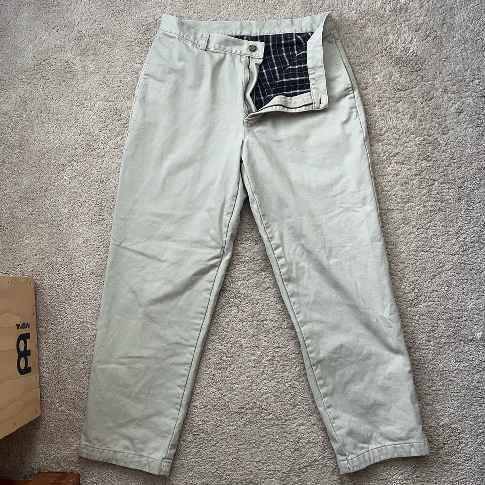 LL Bean Flannel Lined Khaki Pants 34/30